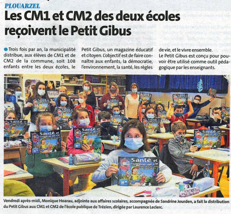 Les CM1 et CM2 de Plouarzel reçoivent le Petit Gibus !